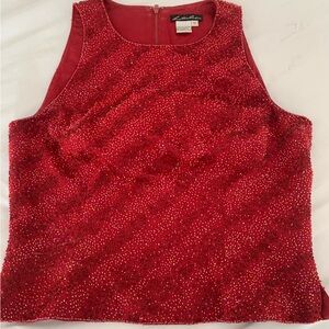 Lillie Rubin holiday red beaded shell